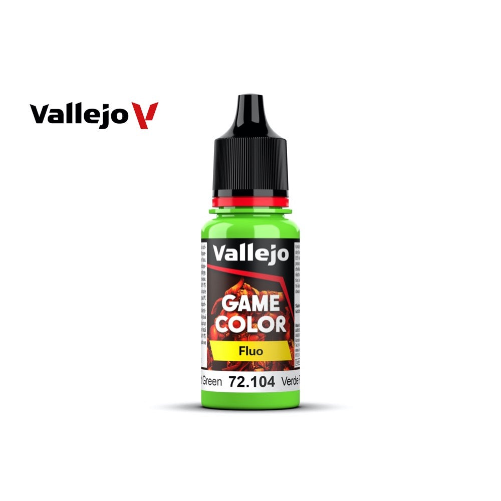 Vallejo 72104 Game Color Fluorescent Green 18ml Acrylic Paint
