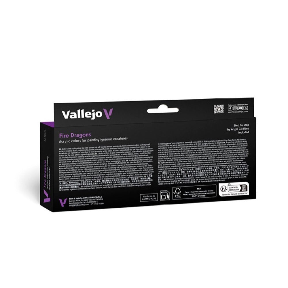 Vallejo 72196 Game Colour Fire Dragons 8 Colour Acrylic Paint Set