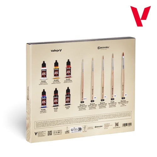 Vallejo 72206 Game Colour Ultimate Miniature Set Paint & Brushes 5