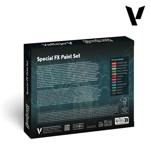 Vallejo 72207 Special FX Paint Set by Squidmar Miniartures 12 Acrylic Paints