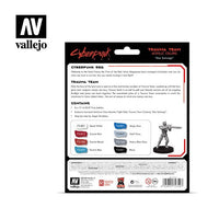 Vallejo 72310 Game Color Cyberpunk Trauma Team 8 Color Acrylic Paint Set with Doc. Salvage Miniature