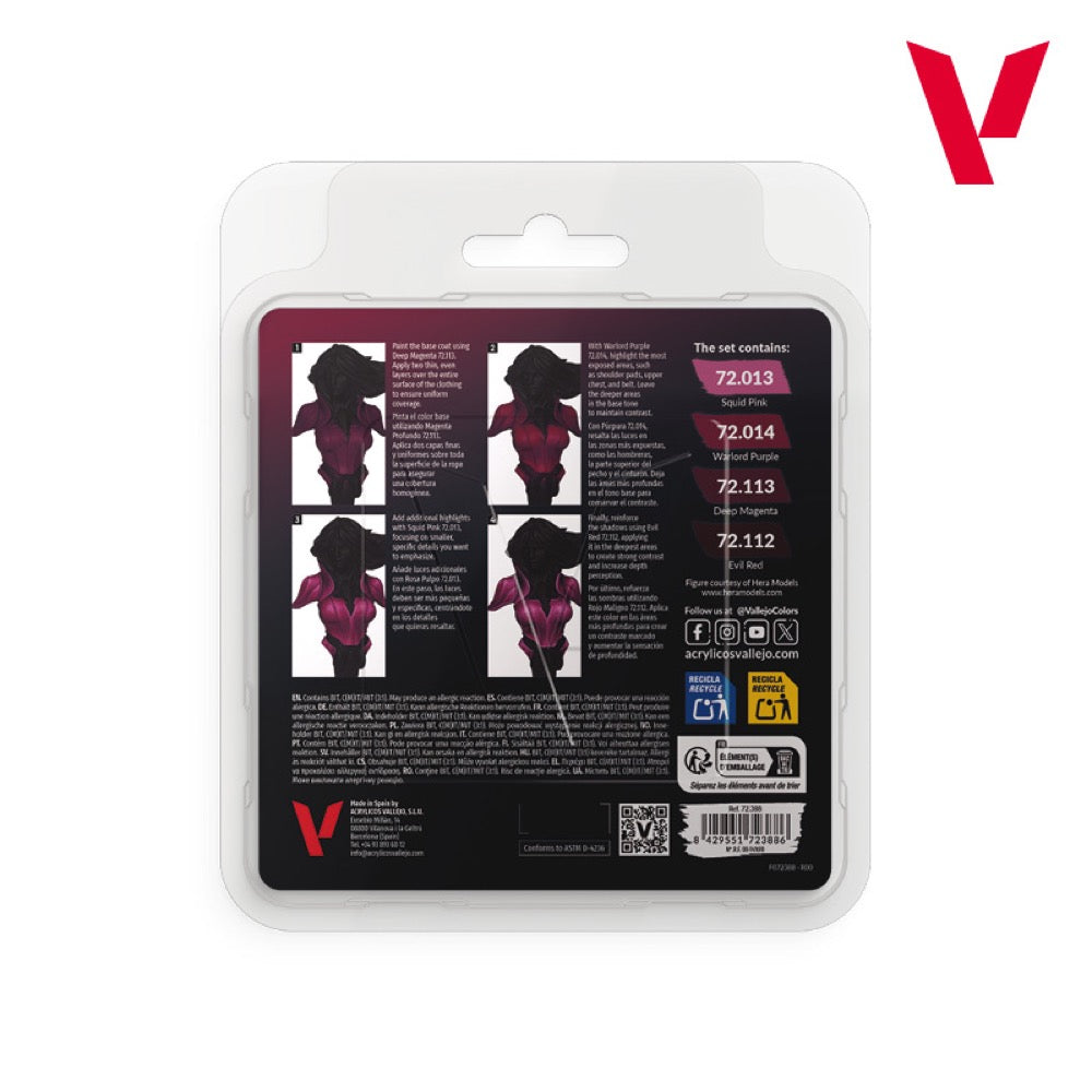 Vallejo Game Colour Magenta 4 Colour Acrylic Paint Set