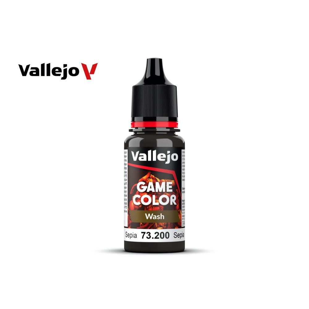 Vallejo Game Color Wash Sepia 18ml Acrylic Paint