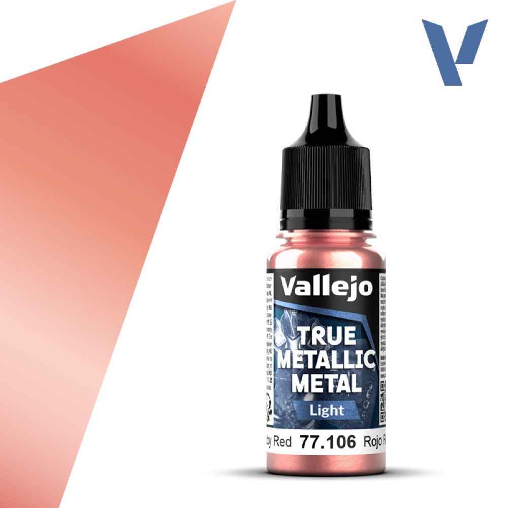 Vallejo 77106 True Metallic Metal Light Ruby Red 18 ml