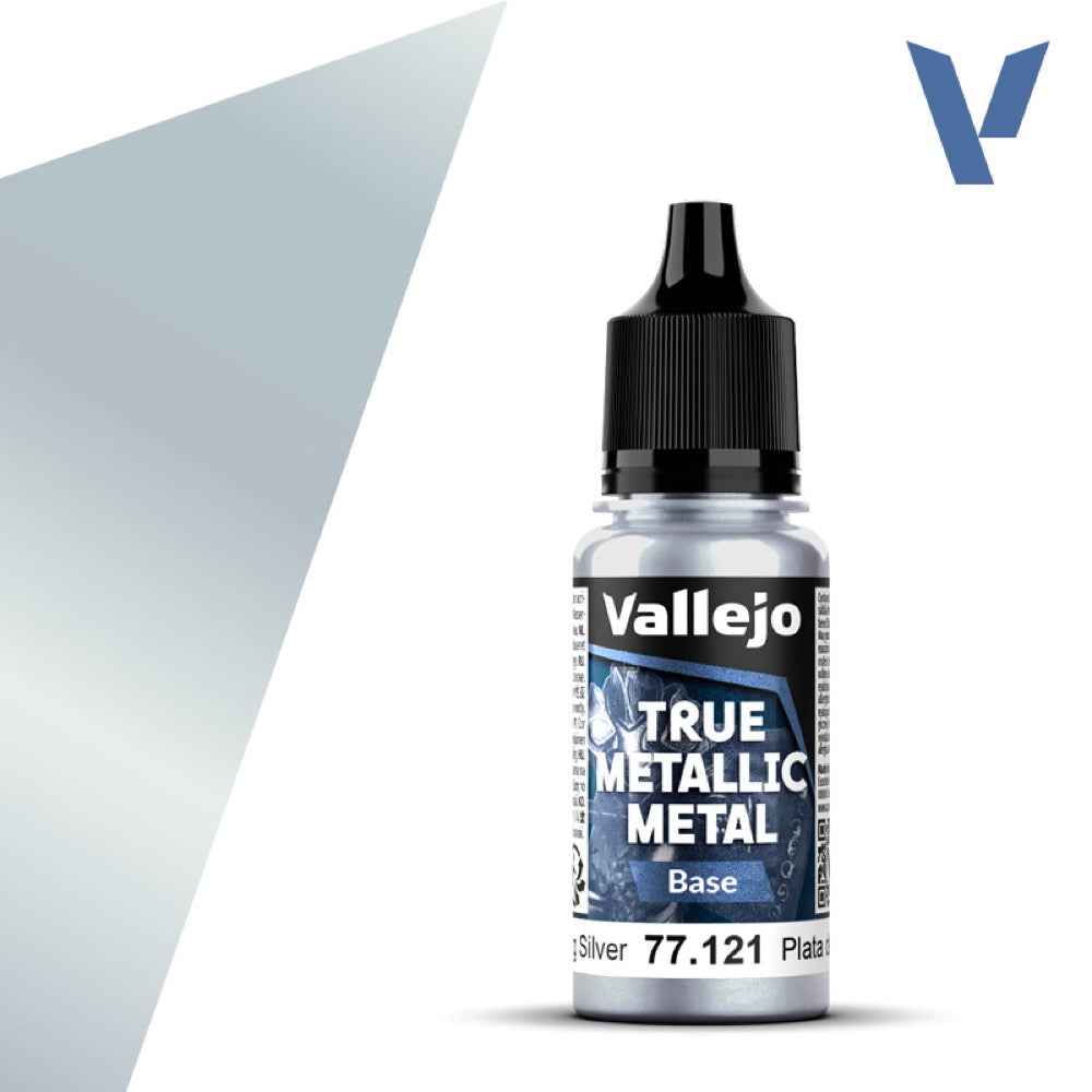 Vallejo 77121 True Metallic Metal Base Sterling Silver 18 ml