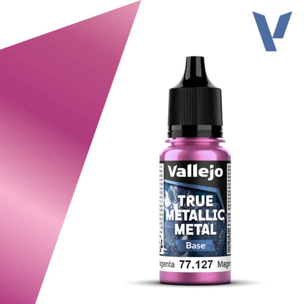 Vallejo 77127 True Metallic Metal Base Crimson Magenta 18 ml