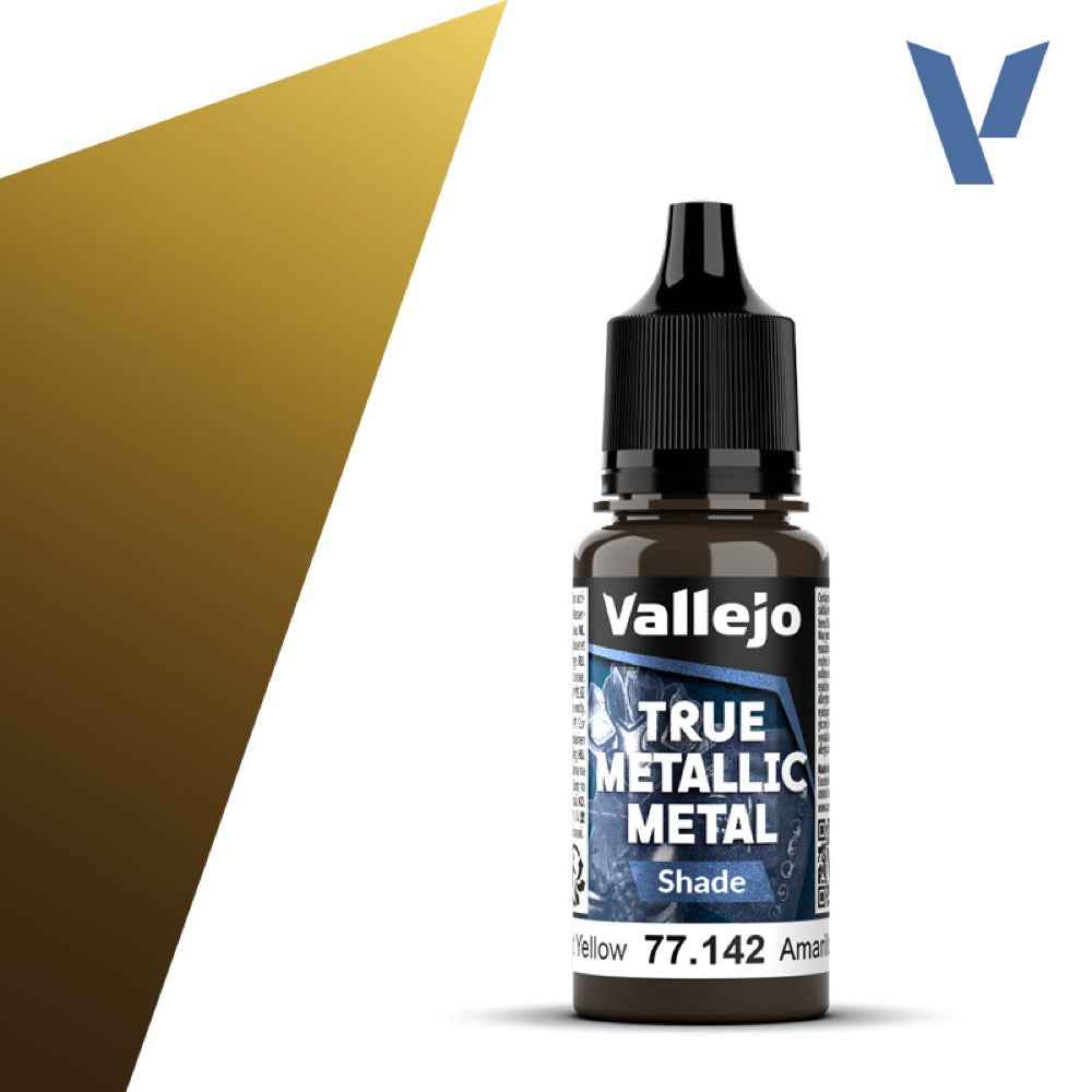 Vallejo 77142 True Metallic Metal Shade Radiant Yellow 18 ml