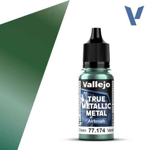 Vallejo 77174 True Metallic Metal Airbrush Dusken Green 18 ml