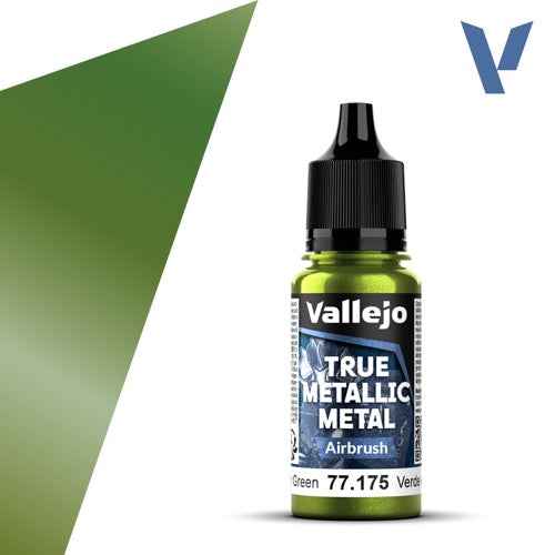 Vallejo 77175 True Metallic Metal Airbrush Amber Green 18 ml