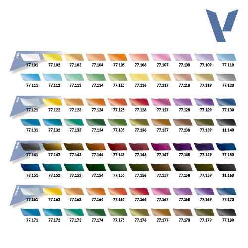 Vallejo 77250 True Metallic Metal Case 80 Colour Paint Set