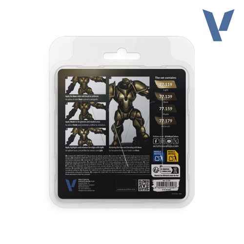 Vallejo 77258 True Metallic Metal Aged Metal 4 Colour Paint Set