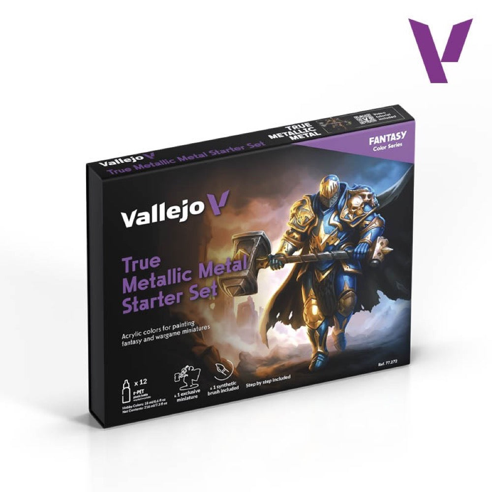 Vallejo True Metallic Metal Starter Set 12 Colour Paint Set