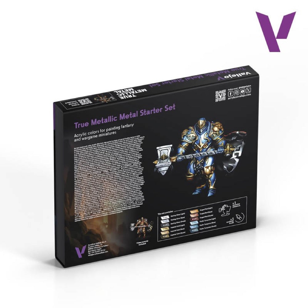Vallejo True Metallic Metal Starter Set 12 Colour Paint Set