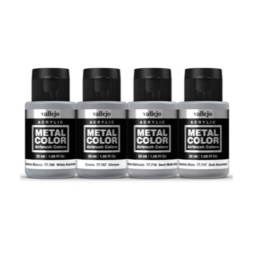 Vallejo 77603 Metal Color Aluminium Dope 4 Paint Set