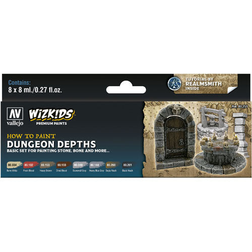 Vallejo 80251 Wizkids Premium set Dungeon Dephts Acrylic Paint Set 8 Colour Set