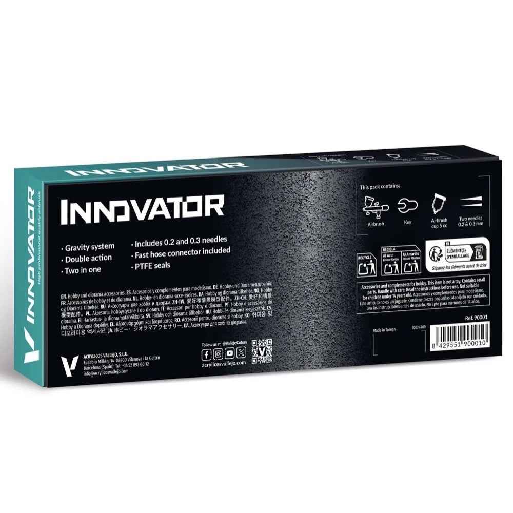 Vallejo 90001 Innovator Gravity System 2 in 1 0.2 & 0.3 Precision Airbrush