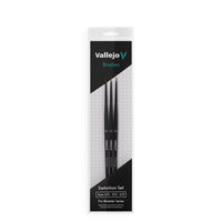 Vallejo B01990 Hobby Brushes Pro Modeler Definition Set Natural Hair (Sizes 4/0 3/0 and 2/0)