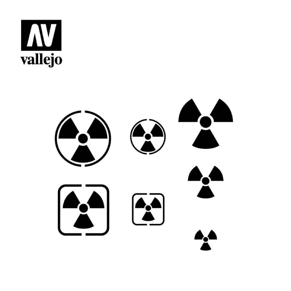 Vallejo ST-SF005 Radioactivity Signs Stencil