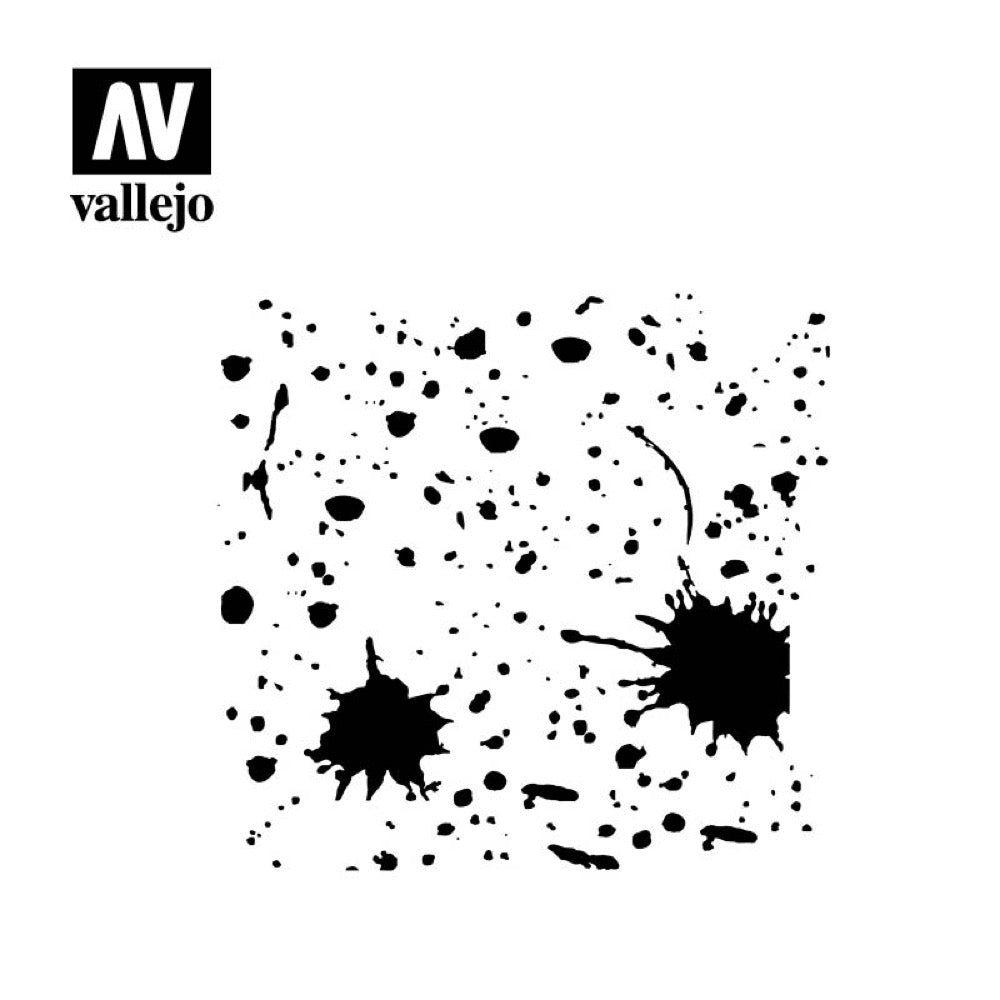 Vallejo ST-TX003 1/35 Splash and Stains Stencil