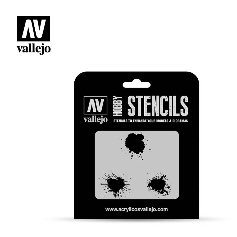 Vallejo ST-TX005 1/35 Paint Stains Stencil