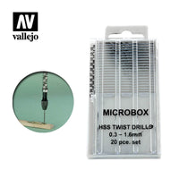 Vallejo Hobby Tools T01001 Microbox HSS Twist Drill Set (20) 0.3-1.6mm