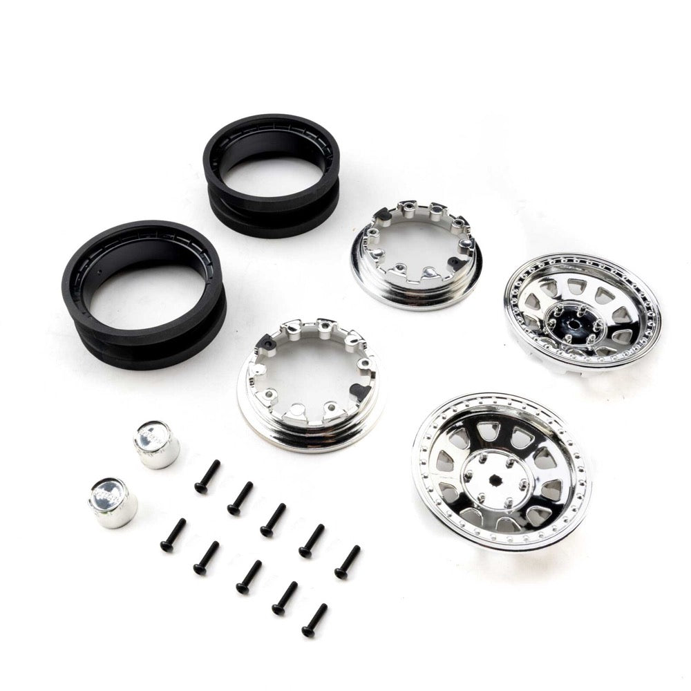 Axial 1.9 Raceline Daytona Beadlock Wheels Chrome 2pcs