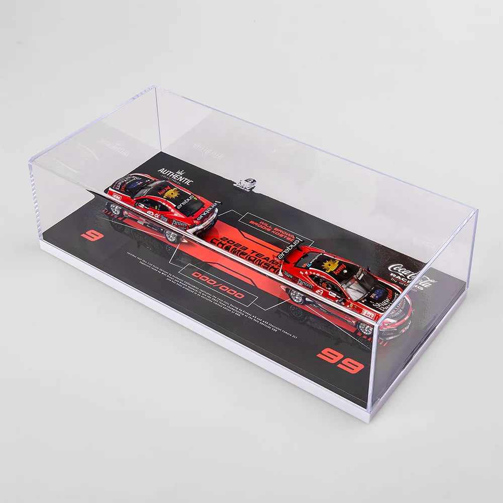 Authentic Collectables ACD43C23TC 1/43 Coca-Cola Racing By Erebus No.9 and No.99 Chevrolet Camaro ZL1 2023 Repco Supercars Championship Teams Champion Twin Set Will Brown and Brodie Kostecki