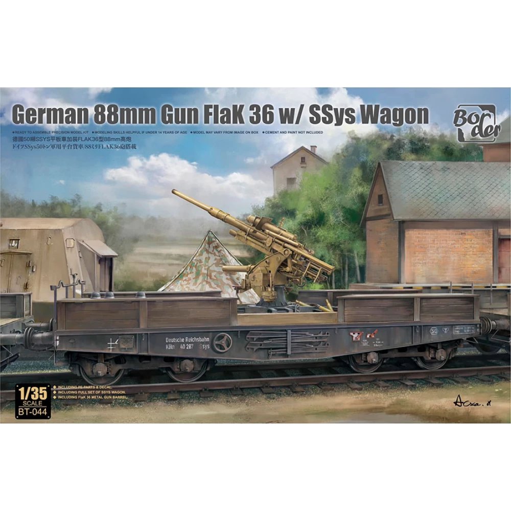 Border Model 1/35 88mm Gun Flak 36 with SSys Wagon