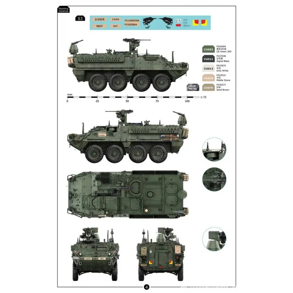 Border Model 1/72 Stryker M1130 CV & CV-TACP 1+1