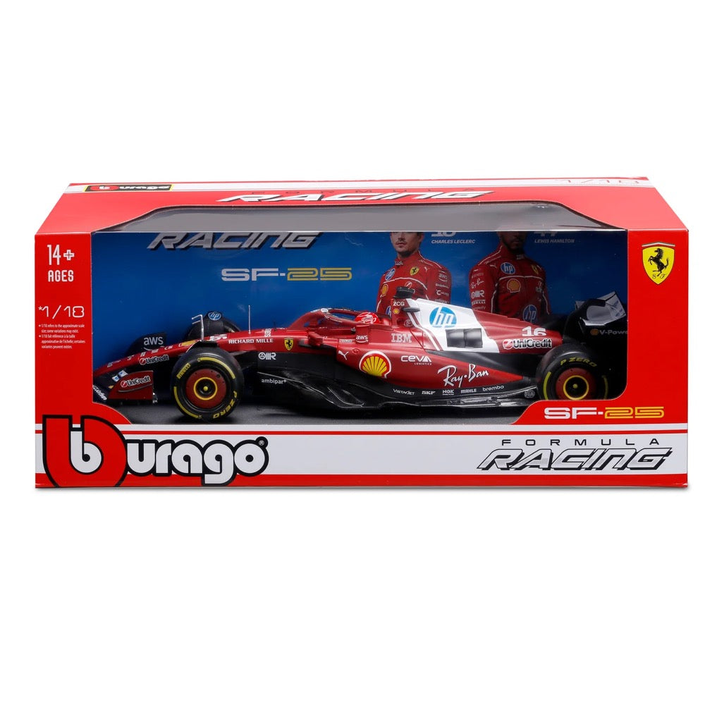 Bburago 16816L 1/18 Ferrari SF-25 No.16 Charles Leclerc