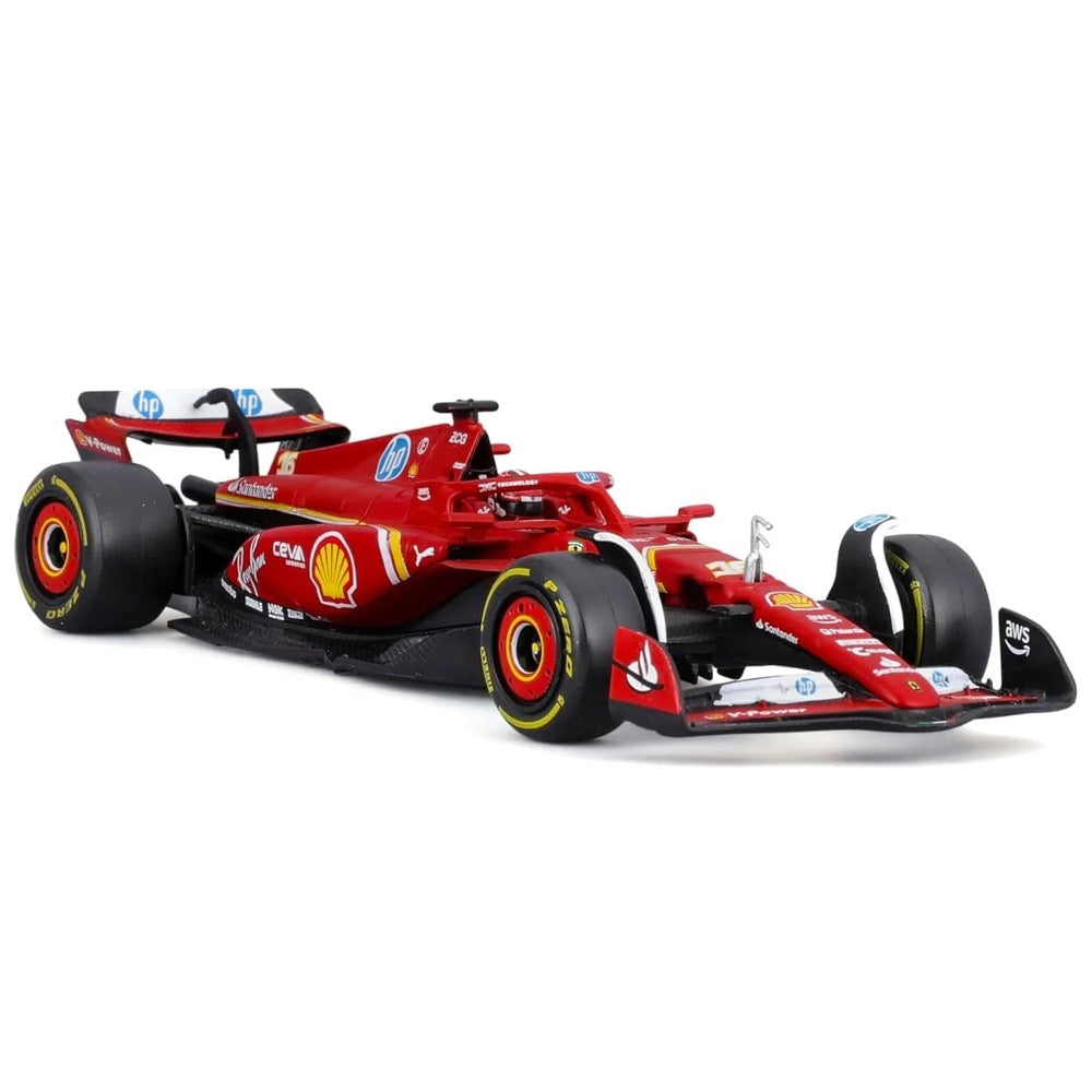 Bburago 26821L 1/24 Ferrari SF-24 2024 No.16 Charles Leclerc with Helmet and Showcase