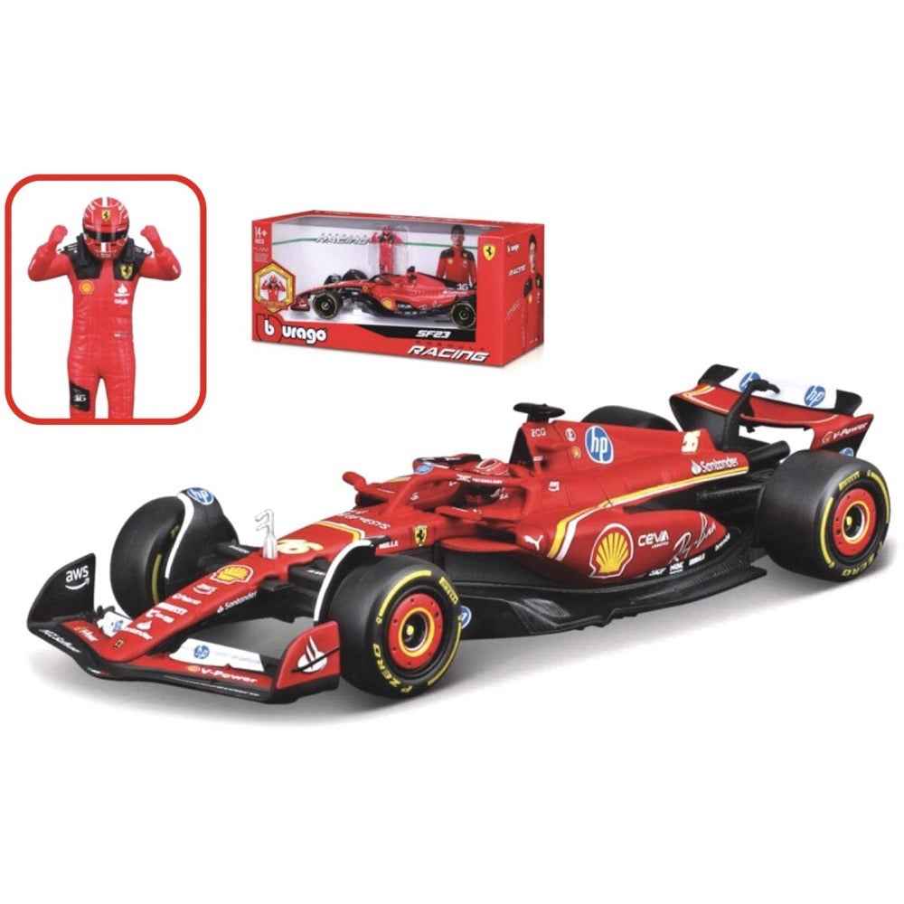 Bburago 26823L 1/24 Ferrari SF-24 2024 No.16 Charles Leclerc with Figure