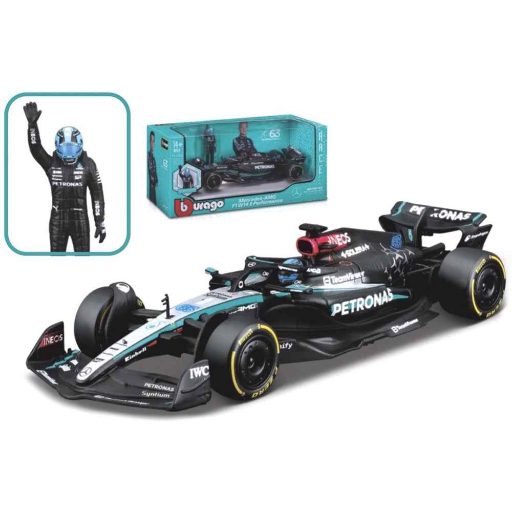 Bburago 28069R 1/24 Mercedes W15 2024 No.63 George Rusell with Figure