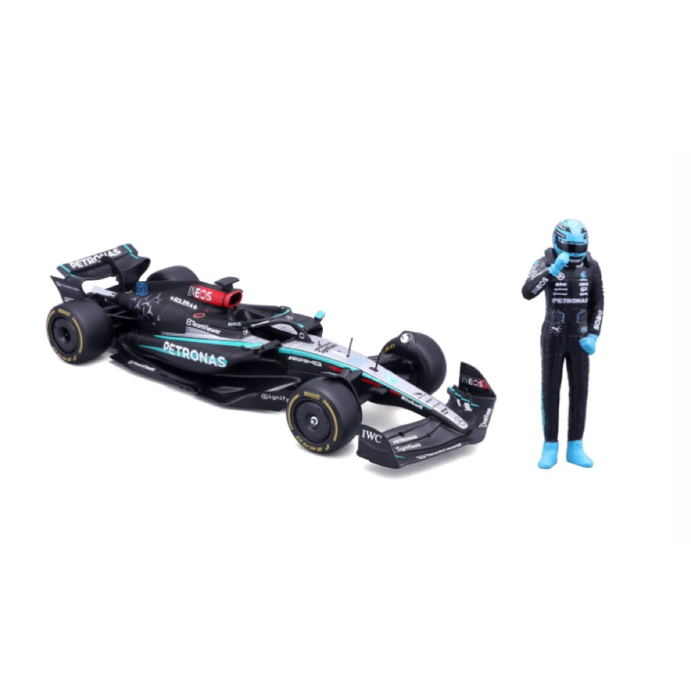 Bburago 28069R 1/24 Mercedes W15 2024 No.63 George Rusell with Figure