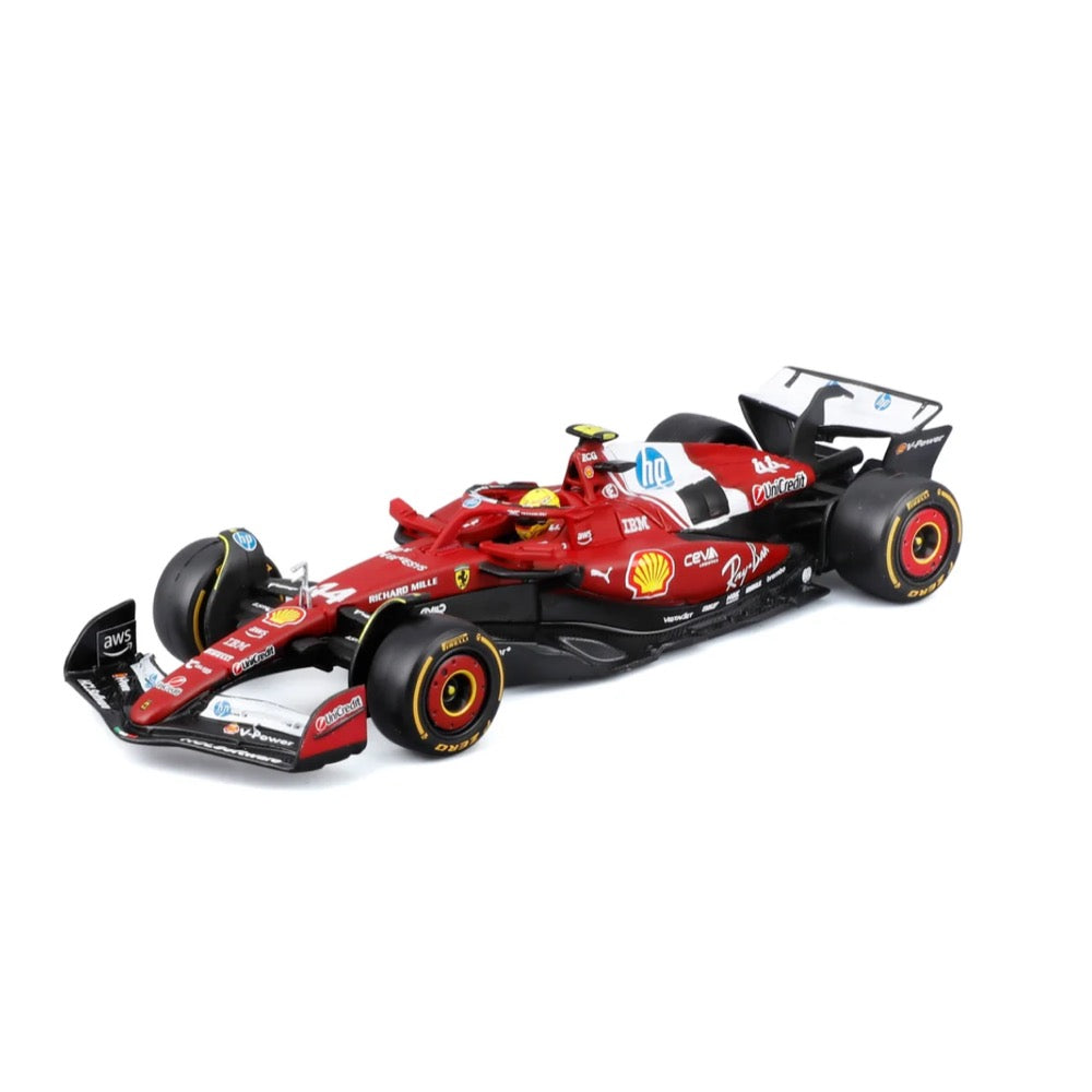 Bburago 36852H 1/43 Ferrari SF-25 No.44 Lewis Hamilton with Helmet and Showcase