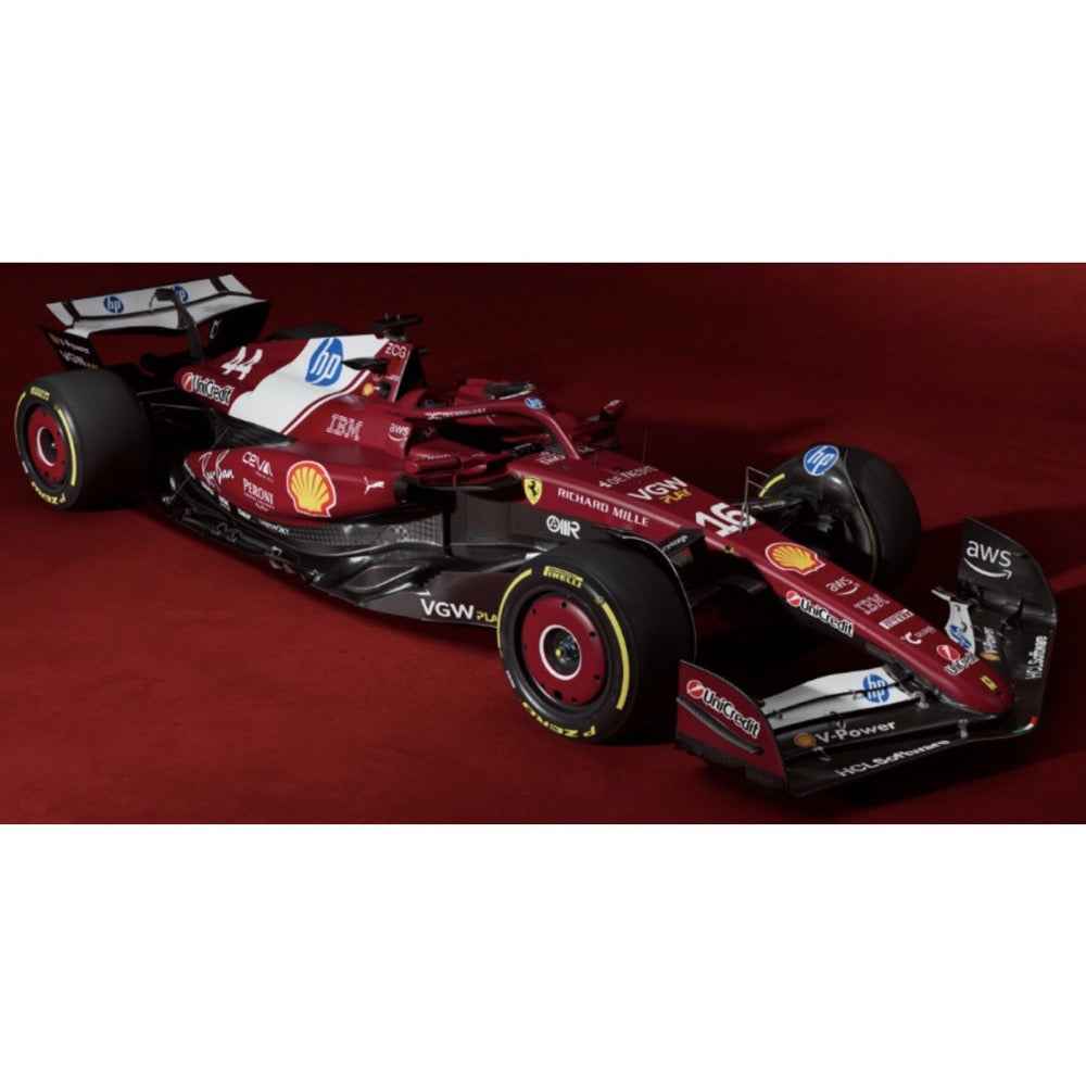 Bburago 36852L 1/43 Ferrari¬† SF-25 No.16 Charles Leclerc with Helmet and Showcase