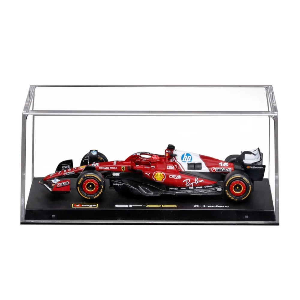 Bburago 36852L 1/43 Ferrari SF-25 No.16 Charles Leclerc with Helmet and Showcase