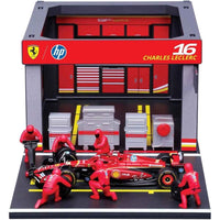 Bburago 36862 1/43 2024 Ferrari No.16 Charles Leclerc Pit Pass Competition Set