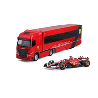 Bburago 1/43 Ferrari Transporter with SF-24 F1 Car 2024
