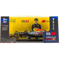 Bburago 38234T 1/43 RedBull Racing RB21 No.22 Yuki Tsunoda with Helmet and Showcase