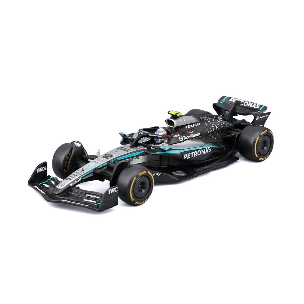 Bburago 38238A 1/43 Mercedes W16 No.12 Andrea Kimi Antonelli with Helmet and Showcase