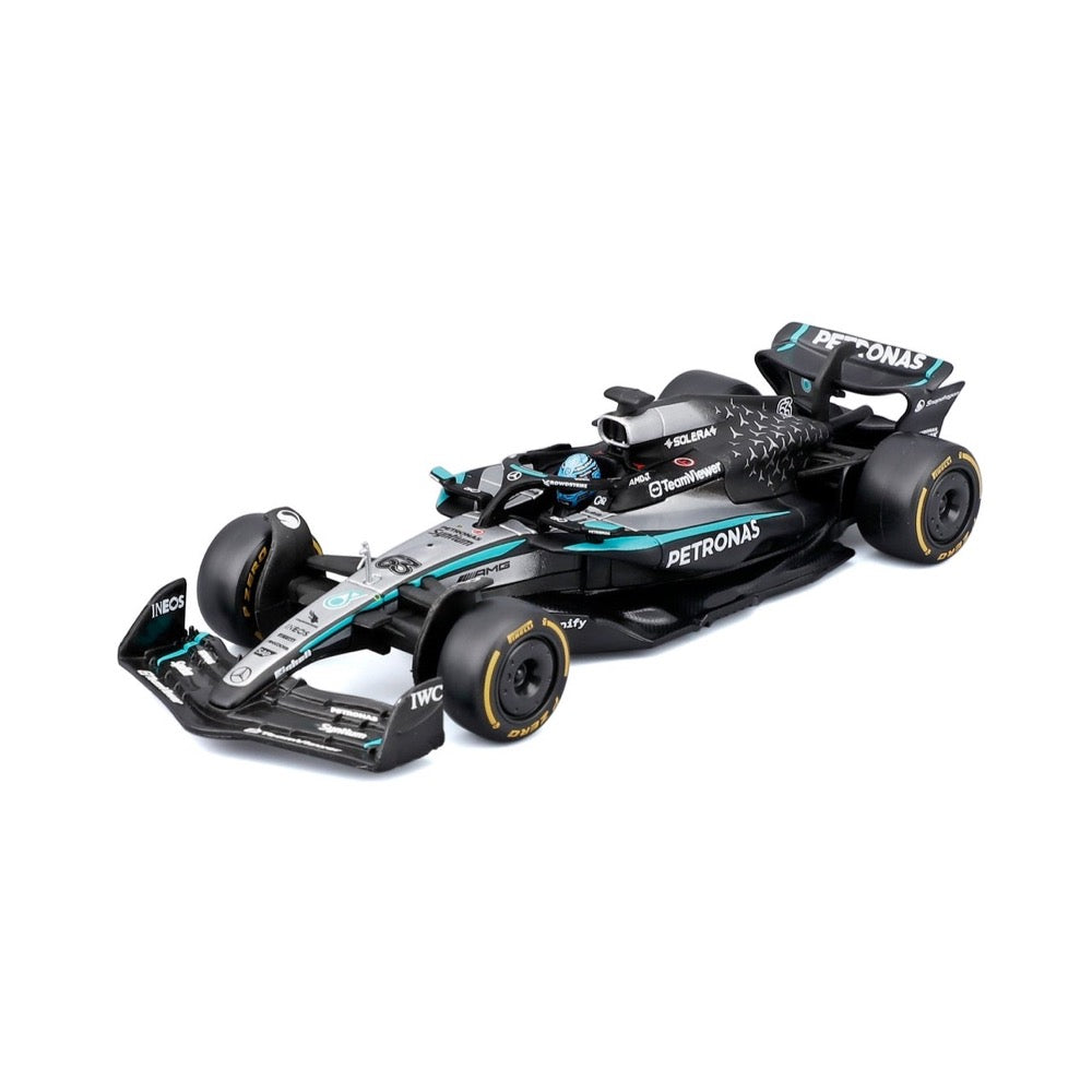 Bburago 38238R 1/43 Mercedes W16 No.63 George Russell with Helmet and Showcase