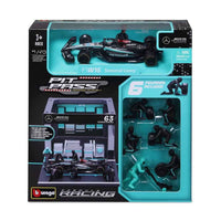 Bburago 38452 1/43 2024 No.63 George Russell Mercedes AMG Pit Pass Competition Set