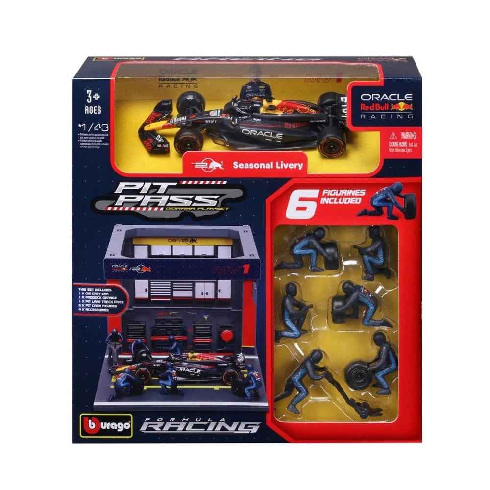 Bburago 38453 1/43 2024 Red Bull No.1 Max Verstappen Pit Pass Competition Set