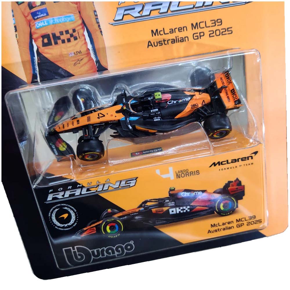 Bburago F1 1/64 Premium 2025 McLaren MCL39 w/Collector Box No.4 Lando Norris