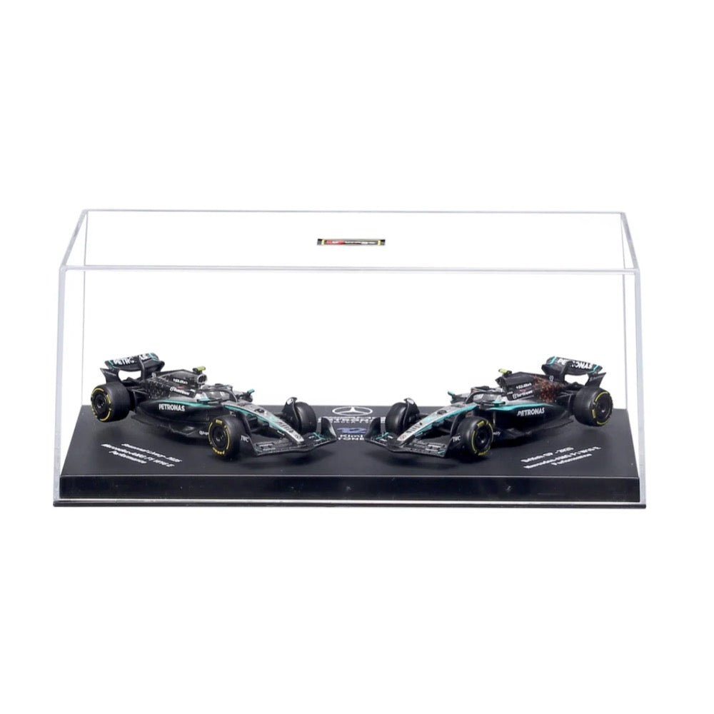 Bburago 1/64 F1 Premium 2025 Mercedes AMG W16 Antonelli No.12 Twin Pack in Showcase