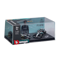 Bburago 1/64 F1 Premium 2025 Mercedes AMG W16 Antonelli No.12 Twin Pack in Showcase