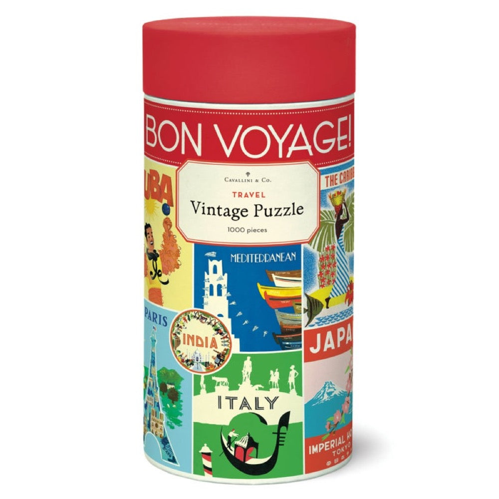 Cavallini Vintage Travel 1000pc Jigsaw Puzzle