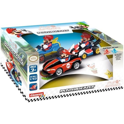 Carrera 13016 Mario Kart Triple Pack Mario Wii & Mach 8 Pull & Speed Cars