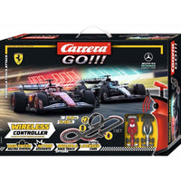 Carrera 1/43 Formula Track Attack F1 Ferrari/Mercedes Set with 5.3m Track Wireless